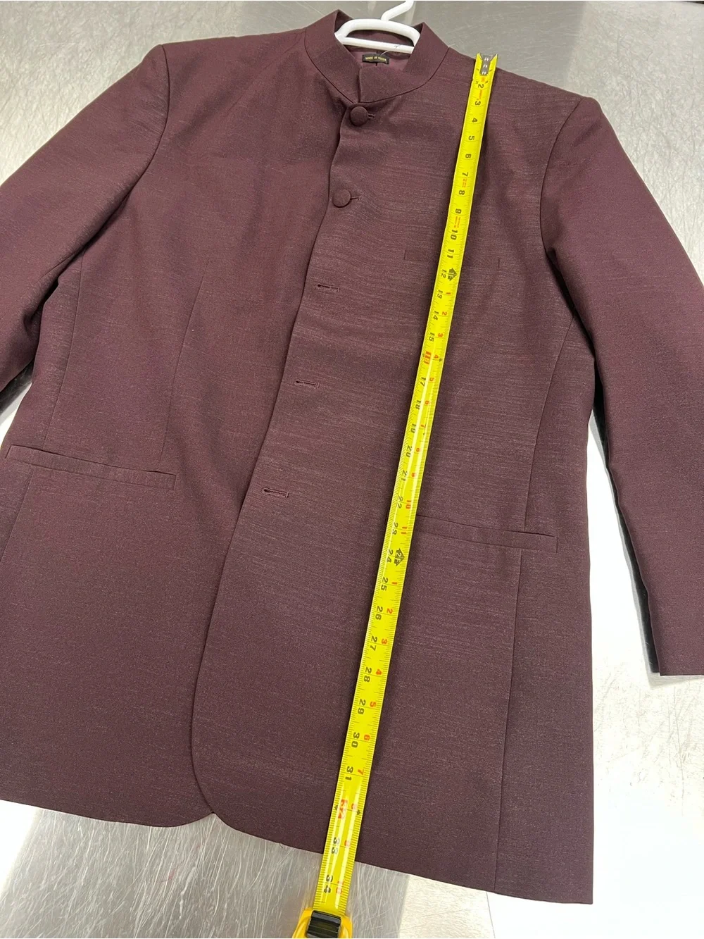 Gianni Veroni Men's Mandarin Collar Blazer in Dusty Mauve 42L